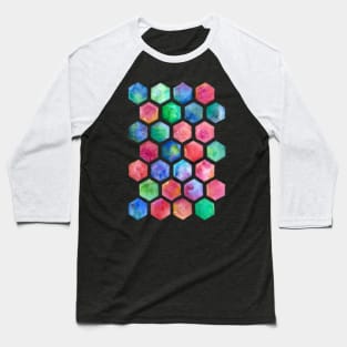 Hand Painted Watercolor Honeycomb Pattern Baseball T-Shirt